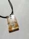 My beautiful flower in its golden mist abstraction epoxy resin necklace jewel natural pendant