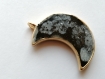 My beautiful dark golden moon galaxy wandering natural dried flower epoxy resin necklace pendant jewel