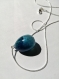 My beautiful blue galaxy or silver flakes egg abstraction effect epoxy resin silver necklace jewel pendant