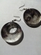 My beautiful dark galaxy abstraction effect with swarovski incrustations epoxy resin 2 shapes earrings jewel hooks