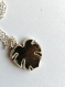 My beautiful silver leaf dark golden galaxy or silver flakes nacre or flower epoxy resin silver necklace jewel pendant