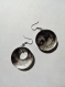 My beautiful dark galaxy abstraction effect with swarovski incrustations epoxy resin 2 shapes earrings jewel hooks