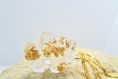 Collier puzzle naturel en or, résine et feuille d'or