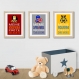 3 affiches citation superhéros, wolverine et captain america, décoration chambre enfant ou salle de bain