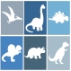 6 affiches dinosaures, enfant, décoration chambre de garçon bébé, dino