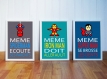 3 affiches superhéros avec citations enfant, décoration chambre enfant ou salle de bain, même super héros, poster drole