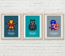 3 affiches a4 super heros pour décoration murale, batman, ironman, captain america; chambre enfant, salle de jeux, cadre