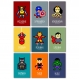 4 affiches superhéros, spiderman, batman, iron man, décoration garçon, chambre enfant, poster