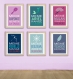 6 affiches citations enfant avec ariel, rebelle, raiponce, elsa, conseil humour, cadeau fille, règle de la maison