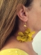 Boucles d'oreilles eventail en fleurs safran