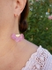 Boucles d'oreille éventail en fleurs stabilisées