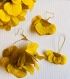 Boucles d'oreilles eventail en fleurs safran
