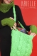 Sac à main / tot bag / cabas 36 x 36 cm original vert pomme - intérieur doublé en tissus - pièce unique artisanale - laine acrylique