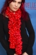 Echarpe femme en laine acrylique et tissus - froufrou rouge à pois blancs