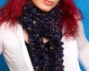 Echarpe femme en laine acrylique - bleu / bronze / brun