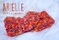 Echarpe laine chenille orange-rouge-mauve enfants 6mois à 2ans