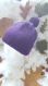 Bonnet enfant avec pompon laine violette t 12 mois à 2 ans