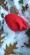Bonnet rasta rouge- laine épaisse- taille unique adulte
