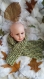 Echarpe enfant laine chinée dans des tons de vert et beige