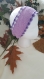 Bandeau de maquillage en coton éponge  mauve bordure tissus coton - 7 x 58 cm