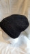 Bonnet pour homme laine acrylique noire , bandes laine noire fil aregenté brillant