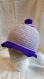 Joli bonnet cloche au crochet  pour fillette laine acrylique mauve et violette t 8/10 ans