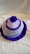 Joli bonnet cloche au crochet  pour fillette laine acrylique mauve et violette t 8/10 ans