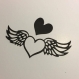 Découpe scrapbooking ailes avec cœur, fête, embellissement, décor, papier, création, noce, mariage, amour, saint valentin, die cut