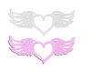 Découpe scrapbooking cœur avec des ailes, fête, saint valentin,ange, fête, embellissement, décor, papier, création, noce,mariage, 