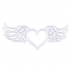 Découpe scrapbooking cœur avec des ailes, fête, saint valentin,ange, fête, embellissement, décor, papier, création, noce,mariage, 