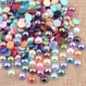 10 perles demi ronde multicolores 8 mm à coller pour scrapbooking, brads, embellissement, cadeau, décoration, décor, die cut
