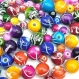 10 perles acryliques rondes multicolores 10 mm  pour scrapbooking, brads, embellissement, cadeau, décoration, décor, die cut