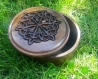 17 - boite ronde en bois arménienne artisanale, boite en nœud sans fin