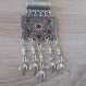 16 - collier argenté tombant du soleil et de la grenade, collier arménien, collier pendant arménien avec des pierres de grenade