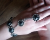 6 - bracelet bague arménienne avec l’onyx noir, chaîne à la main bracelet, harnais à la main, bracelet esclave
