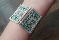 15 - bracelet à maillons en armure rectangulaire plaqué argent, bracelet arménien, bracelet tribal ethnique