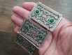 15 - bracelet à maillons en armure rectangulaire plaqué argent, bracelet arménien, bracelet tribal ethnique