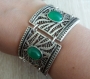 Bracelet à maillons en armure carré courbé plaqué argent, bracelet arménien, bracelet tribal ethnique