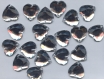 Pc60 *** 30 pierres à coudre à facettes acrylique cŒur 18mm transparent