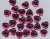 Pc59 *** 30 pierres à coudre à facettes acrylique cŒur 16 mm rose