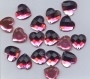 Pc58 *** 30 pierres à coudre à facettes (damier) acrylique cŒur 16 mm rose