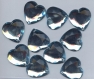 Pc62 *** 20 pierres à coudre à facettes acrylique cŒur 25mm bleu aigue-marine