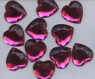 Pc64 *** 20 pierres à coudre à facettes acrylique cŒur 25mm rose