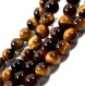 Lots de perles en oeil de tigre percées pierre naturelle oeil de tigre fourniture créative pour bijoux bracelets  8mm lithothérapie