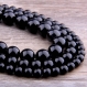 Lots de perles en pierre naturelle d onyx agathe noire percées fourniture créative pour bijoux bracelets  8mm lithothérapie
