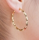 1 paire de creoles 35x2,5mm ou 55x2,5mm au choix doré boucles d'oreilles acier inoxydable hypoallergénique