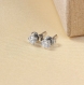 1 paire de puces strass 5,5mm ou 3,5mm argenté boucles d'oreilles acier inoxydable hypoallergénique