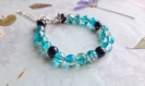 Bracelet de perles bleu ajustable