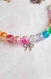 Bracelet de perles multicolore avec charms et breloque nœud