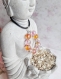 Collier cercle de perles jaune et rose pour femmes